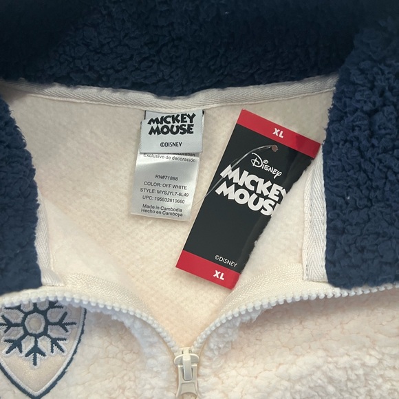 Mickey Mouse Disney Cream Pullover Sherpa XL Women's - Picture 2 of 3
